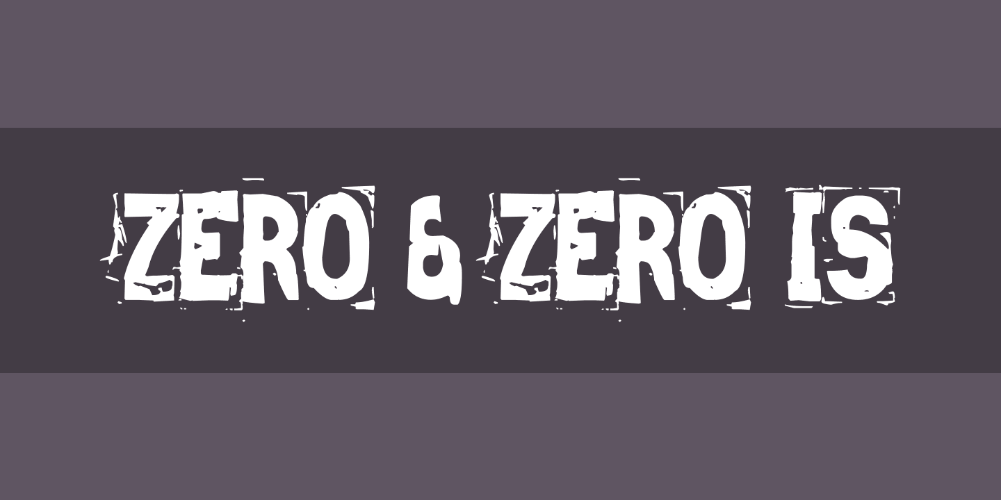 Font Zero & Zero Is